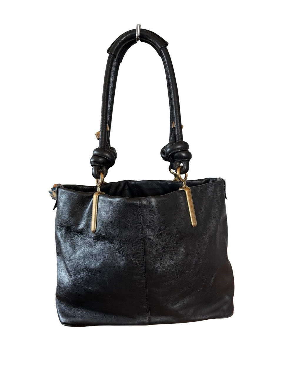 Chloe Black Leather Shoulder Bag with Gold-Tone Hardware